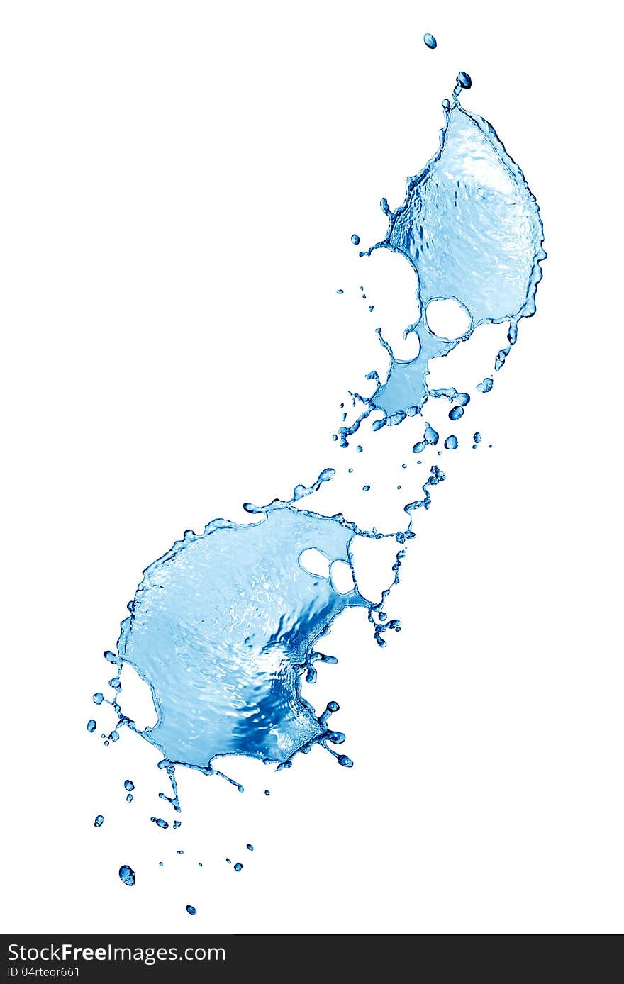 Abstract blue splashing water on white background. Abstract blue splashing water on white background