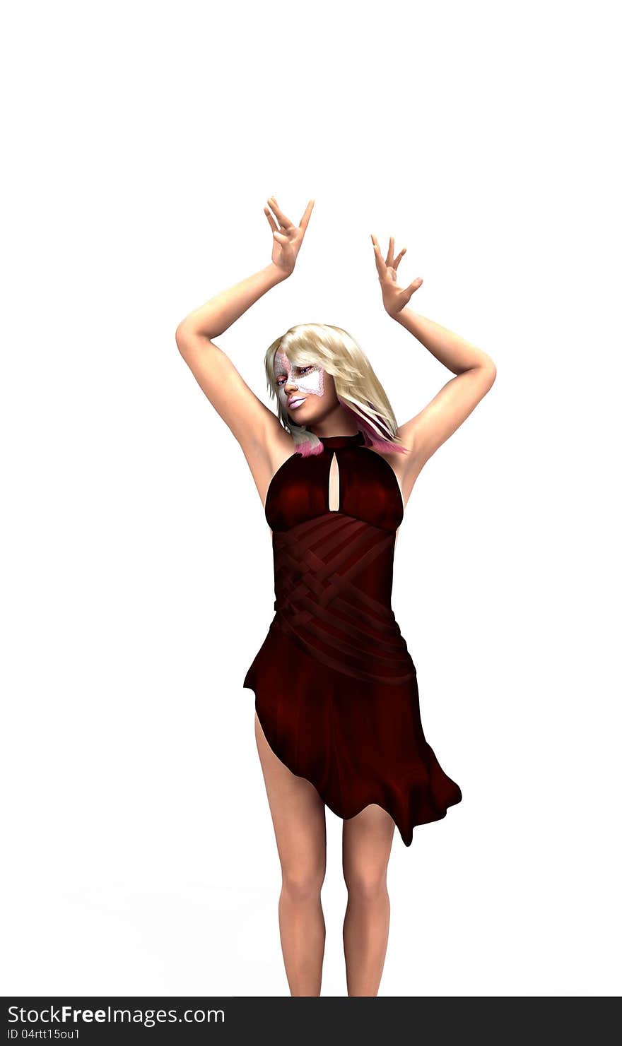 Girl dancing in red dress