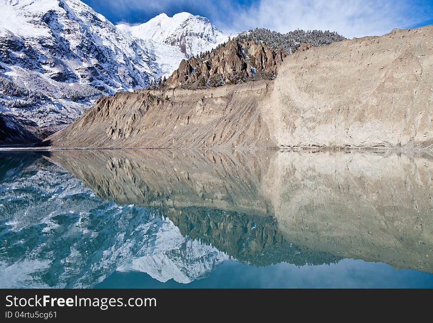 Gangapurna lake, Himalaya