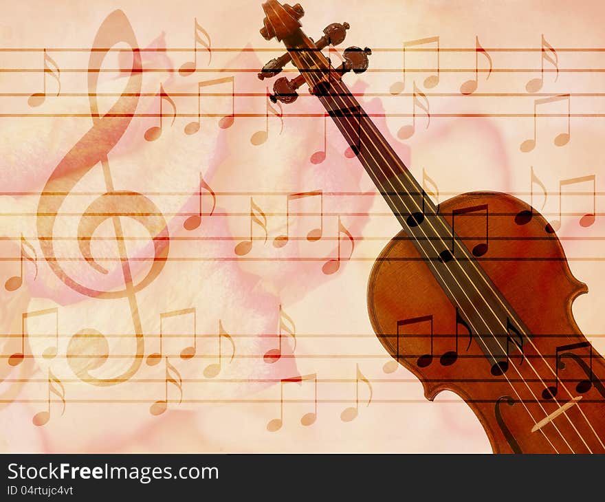 Soft grunge music background with violin