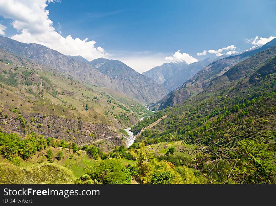 Beautiful landscape in Himalayas