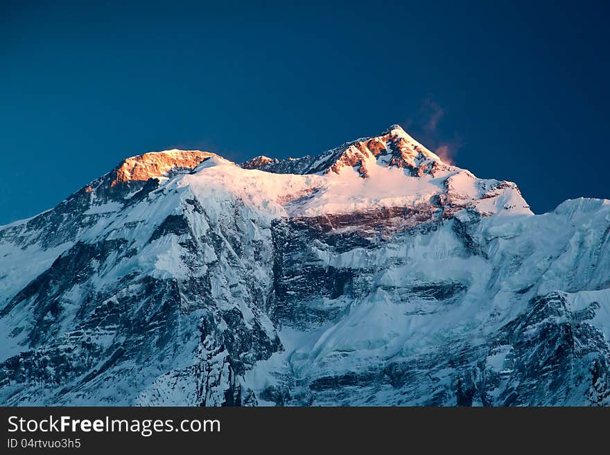 Annapurna In Sunrise Light