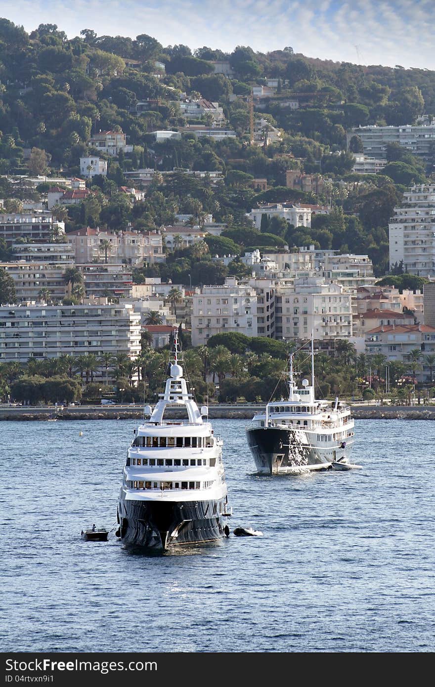 Yachts anchored