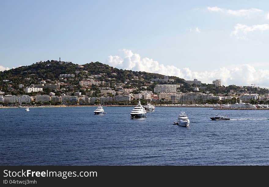 Yachts anchored