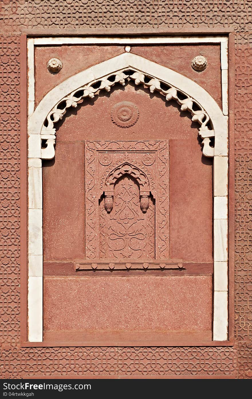 Alcove - Islamic or Mughal Architecture, Agra Fort, India. Alcove - Islamic or Mughal Architecture, Agra Fort, India