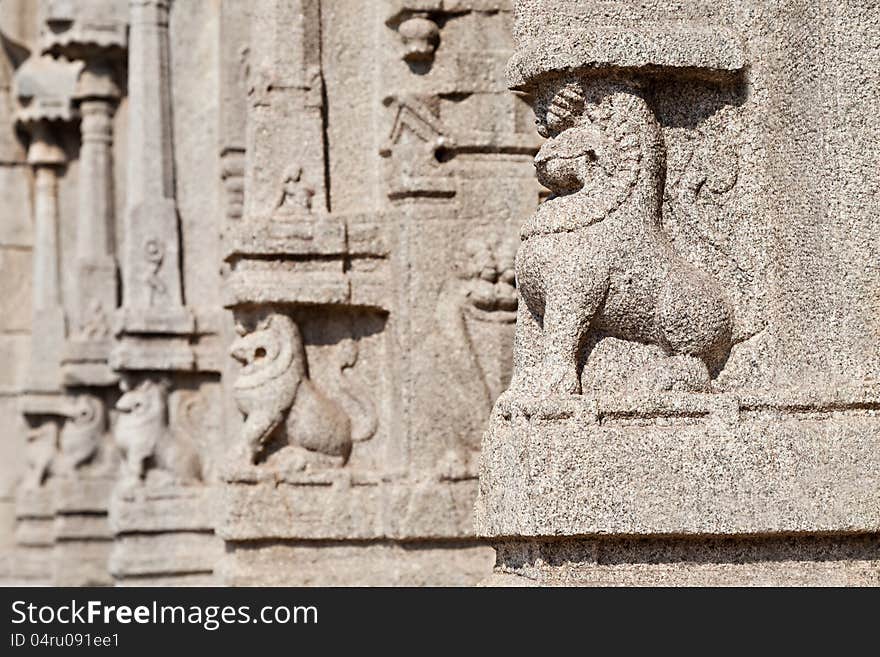 Carving on hindu temple, Hampi, India. Carving on hindu temple, Hampi, India