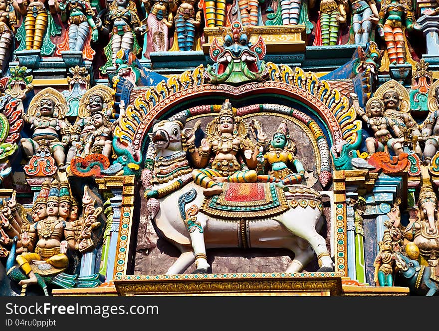 Relief of Menakshi Temple, Madurai, Tamil Nadu, India