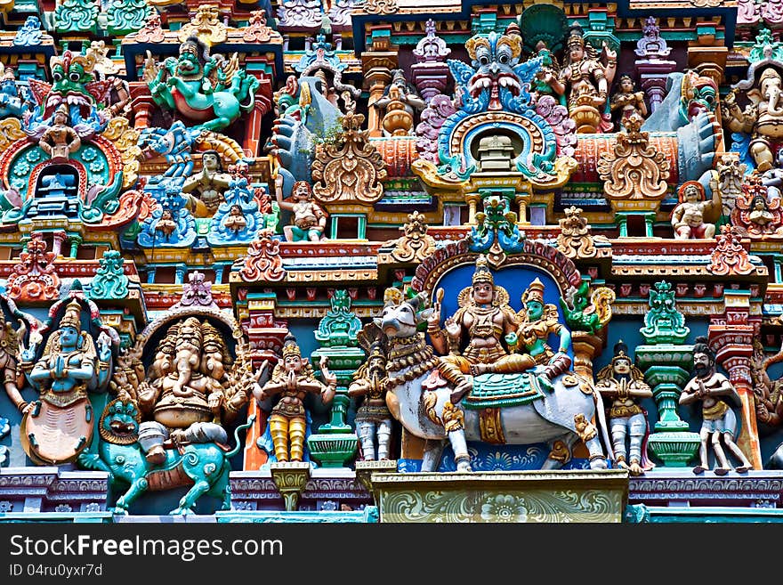 Relief of Menakshi Temple, Madurai, Tamil Nadu, India