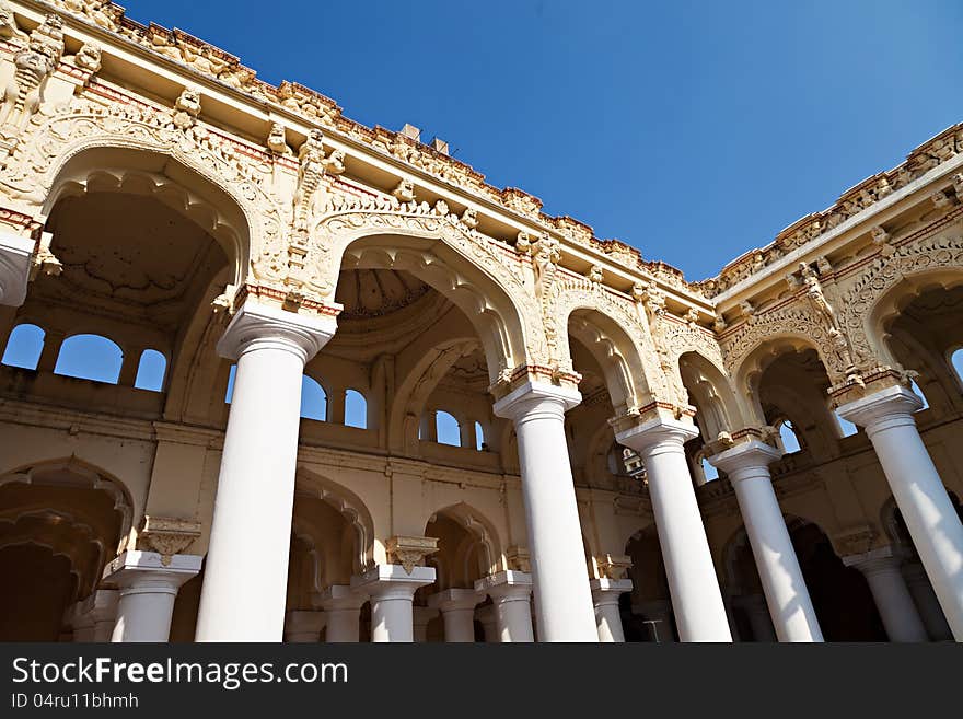 Columns of Thirumalai Palace, Madurai, Tamil Nadu, India