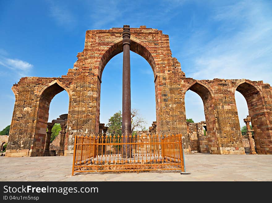 Iron Pillar, New Delhi, India. Iron Pillar, New Delhi, India