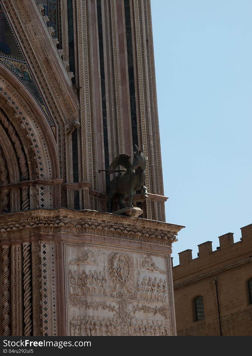 Detail from facade of the Cathedral in Orvieto,Italy. Detail from facade of the Cathedral in Orvieto,Italy