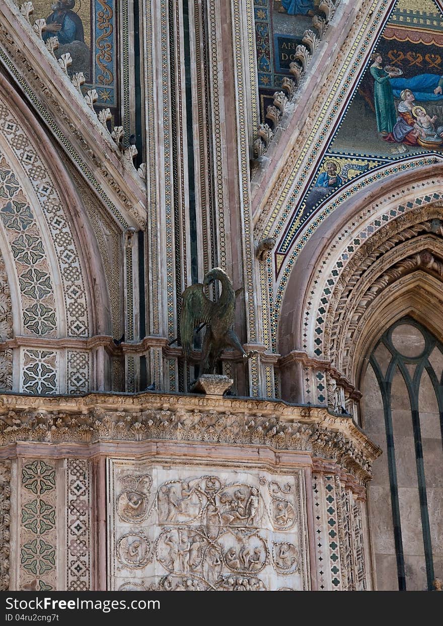 Detail from facade of the Cathedral in Orvieto,Italy. Detail from facade of the Cathedral in Orvieto,Italy