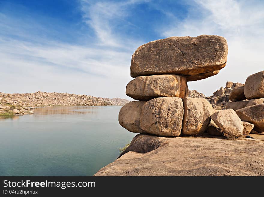 Beauty lake in Hampi