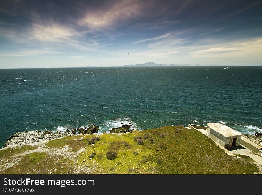 Waves crashing on Coastline.