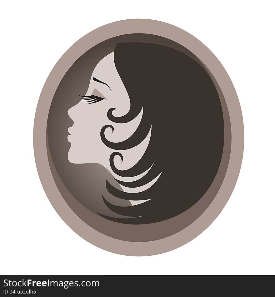 Icon of a woman with long eyelashes. Icon of a woman with long eyelashes