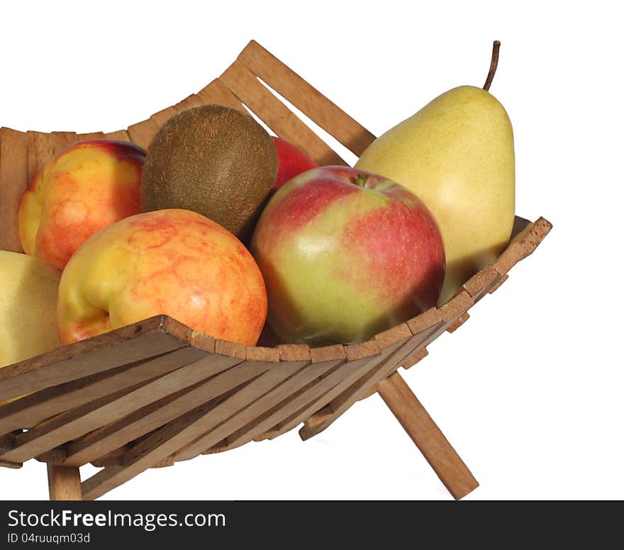 Ripe Summer Fruits in a Basket. Ripe Summer Fruits in a Basket