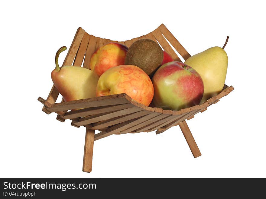 Ripe Summer Fruits in a Basket. Ripe Summer Fruits in a Basket