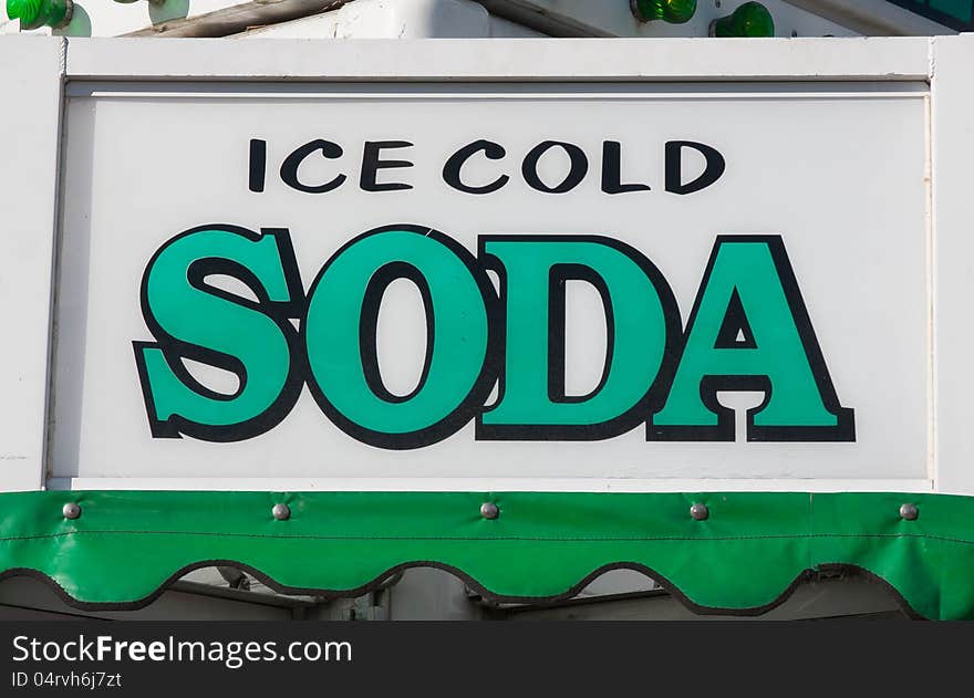 Ice cold soda sign