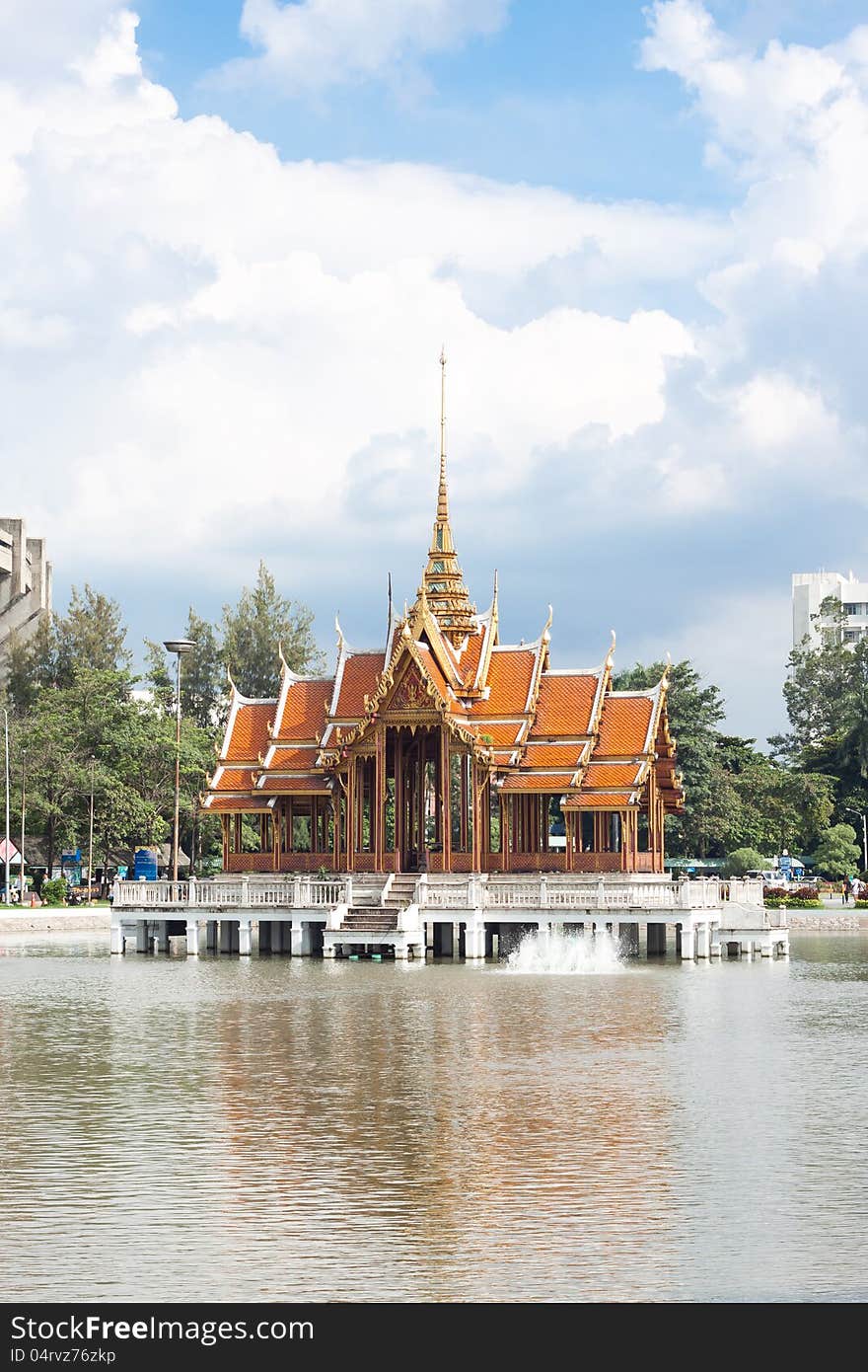 Traditional thai style architecture in Bangkok, Thailand