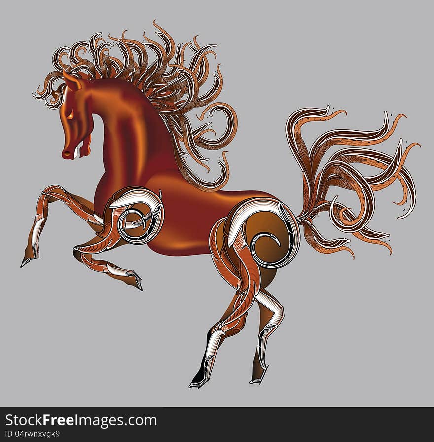 Horse with imagination decoration. Use for any design you want. Horse with imagination decoration. Use for any design you want.