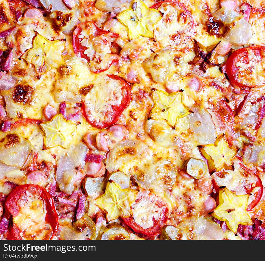 Background vegetable pizza