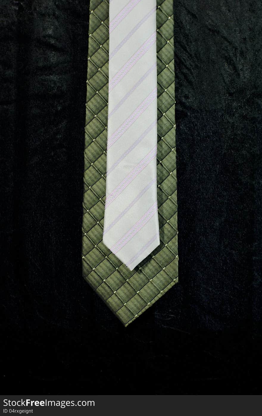 Gray And Green Necktie