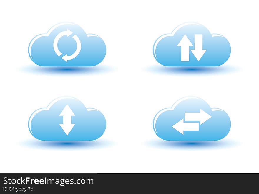 Cloud computing icons, Isolated On White Background, Vector Illustration. Cloud computing icons, Isolated On White Background, Vector Illustration