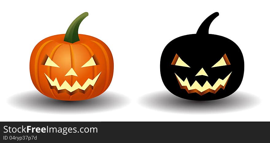 Pumpkin halloween icon vector holiday