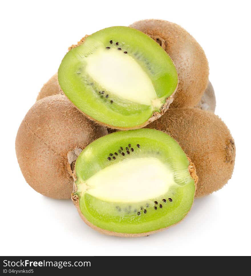 Ripe kiwis  on a white background. Ripe kiwis  on a white background