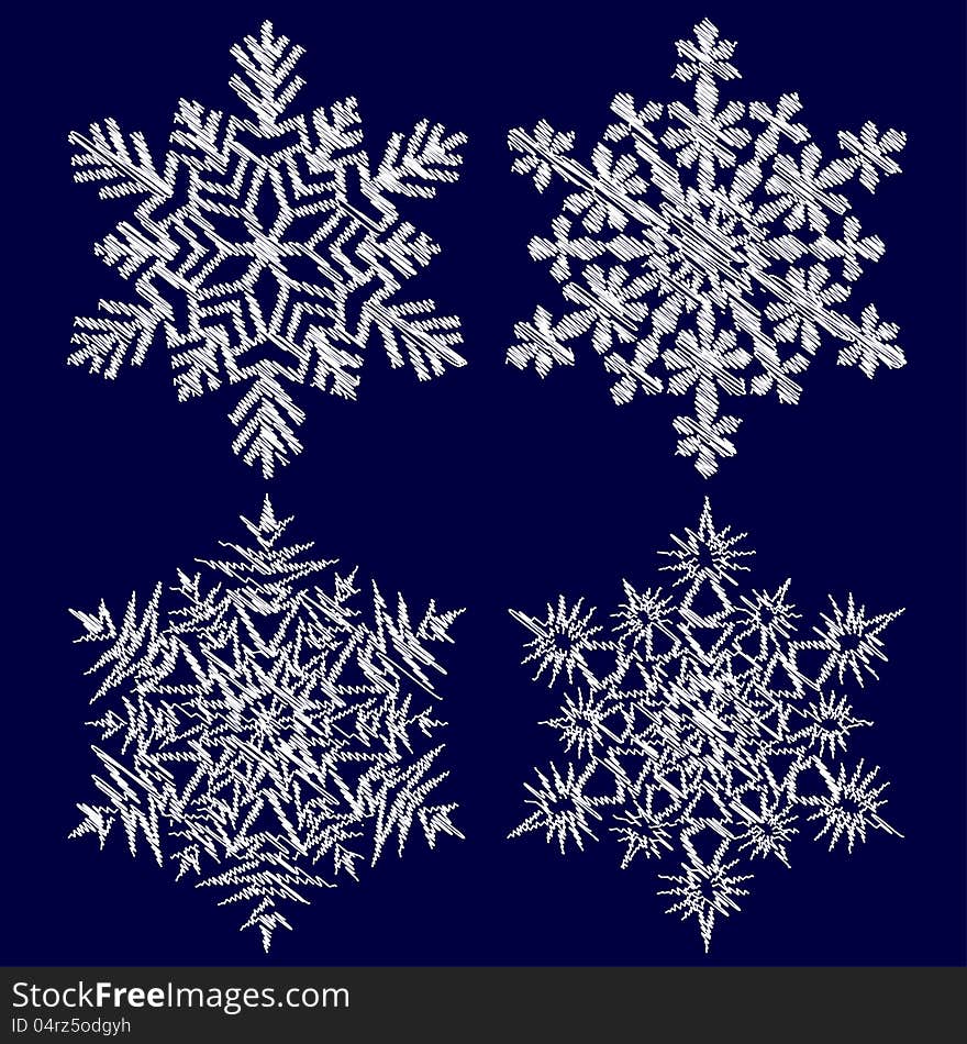 Decorative abstract snowflake. Vector illustration.