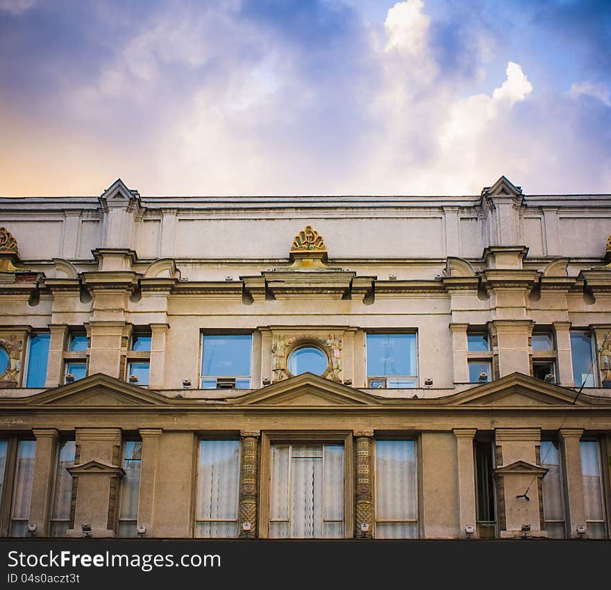 Old building facade. Russia, Moscow. Old building facade. Russia, Moscow