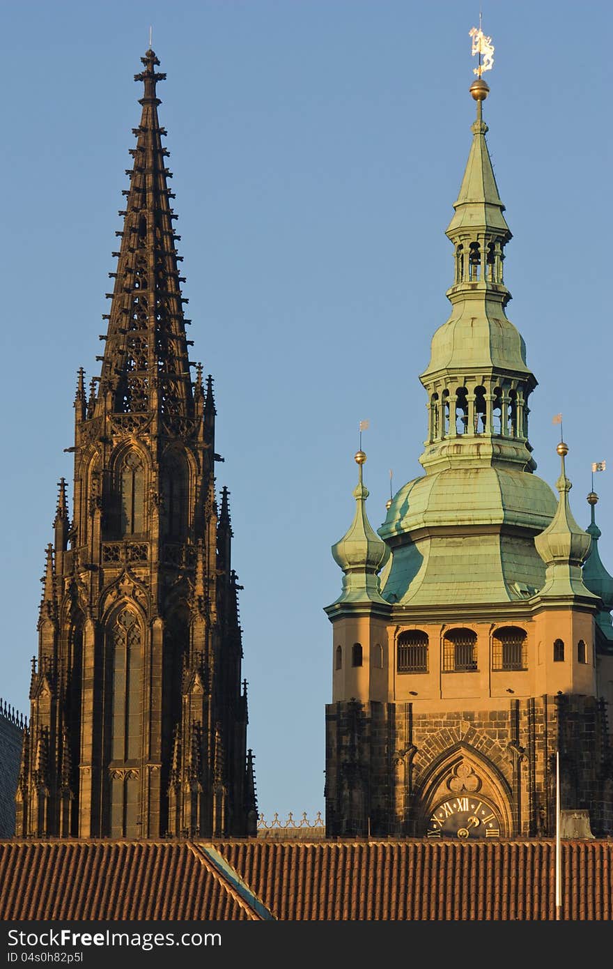 A close up view of Prague Castle