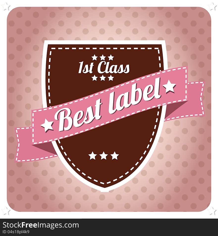 Retro vintage label with ribbons, vector