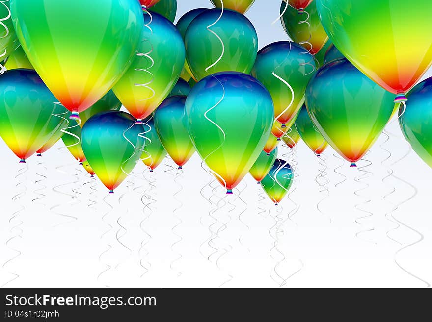 3d colored balloons background