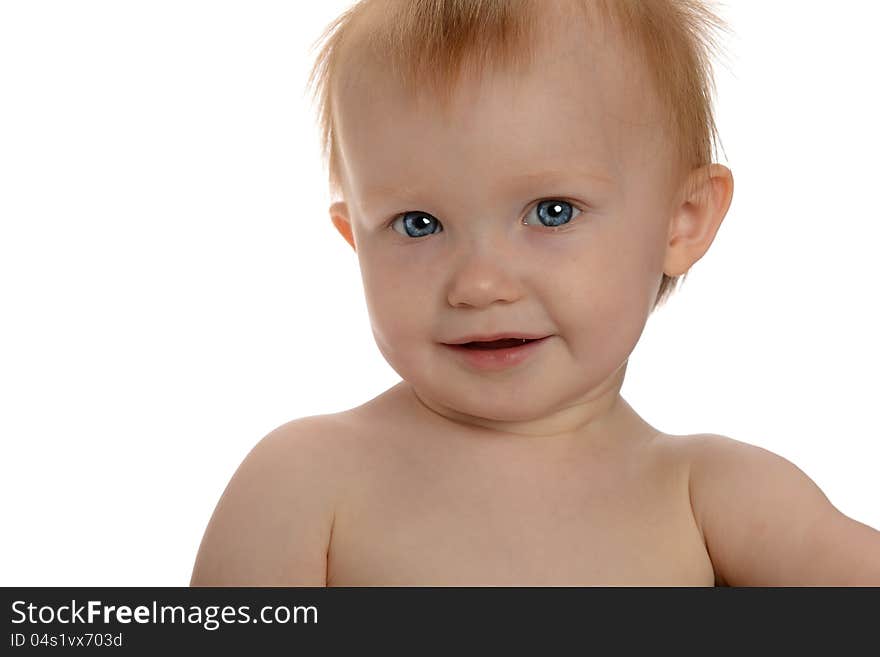 Baby Girl Portrait on a white background