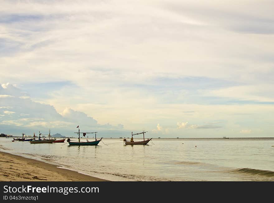 Beach with boats