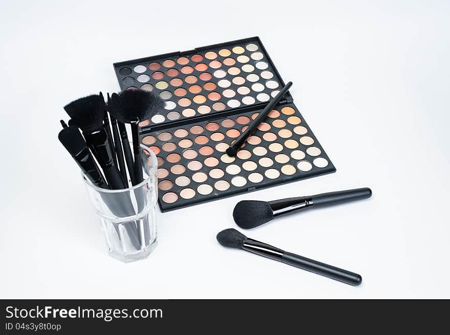 Cosmetic set in the white background. Cosmetic set in the white background.