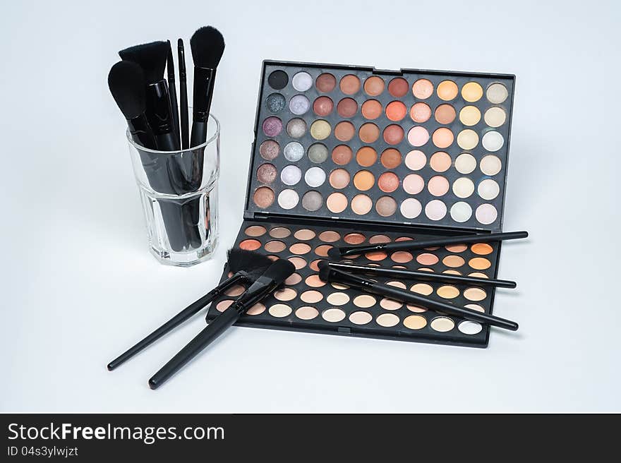 Cosmetic set in the white background. Cosmetic set in the white background.