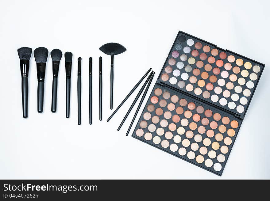 Cosmetic set in the white background. Cosmetic set in the white background.