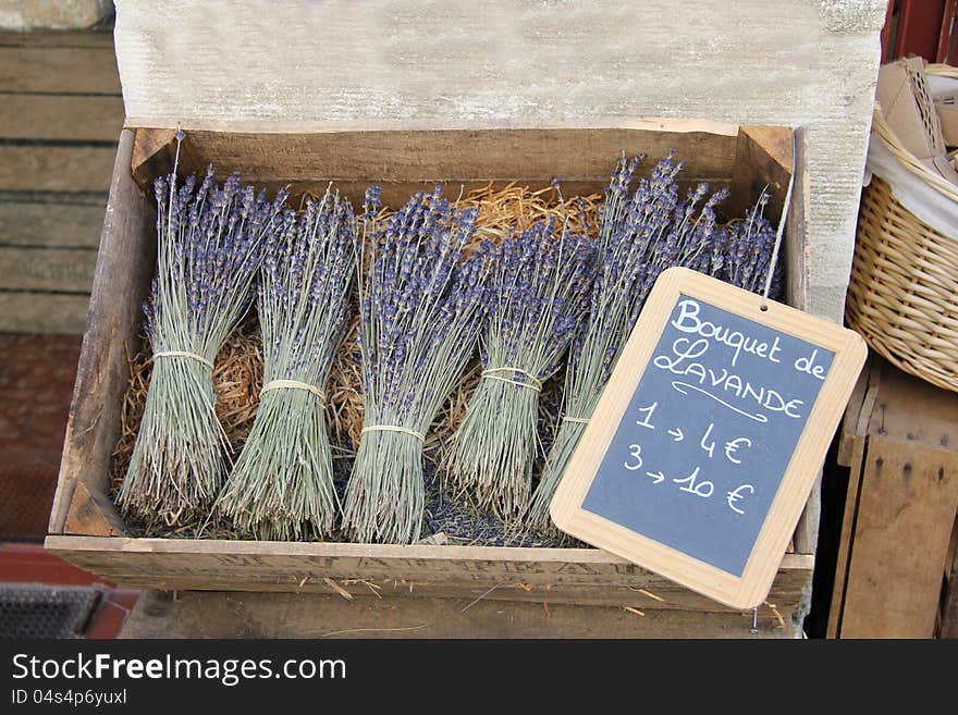 Small bouquets of lavender for sale in the Provence, France