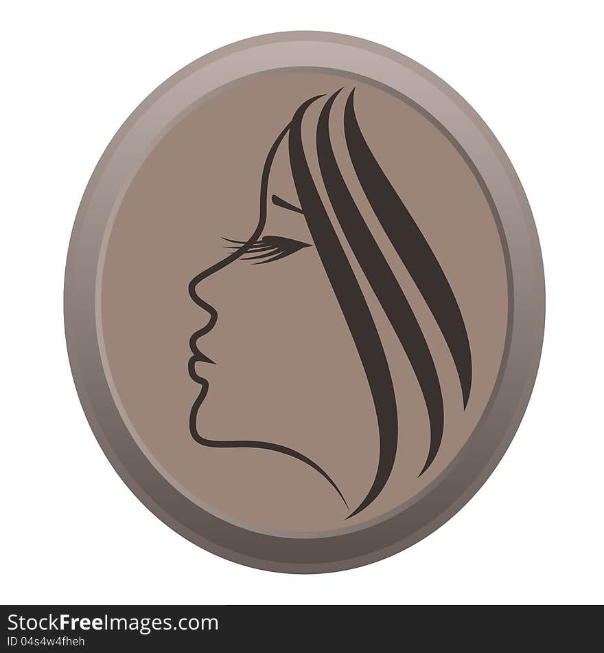 Icon of a woman with long eyelashes on a white background. Icon of a woman with long eyelashes on a white background