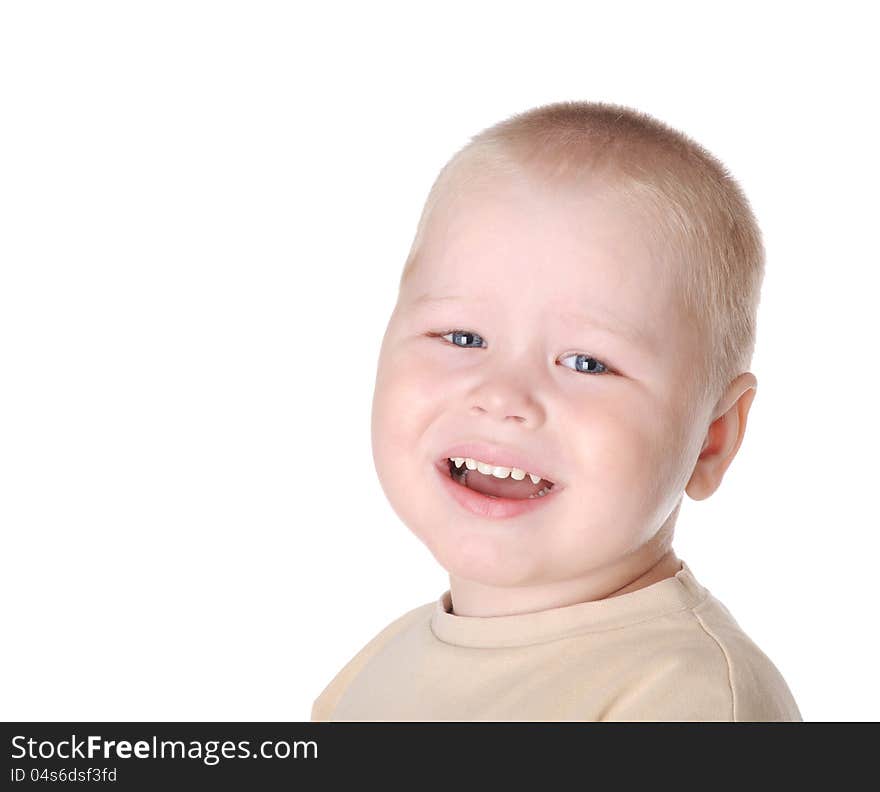 Crying small boy, isolated on white background. Crying small boy, isolated on white background