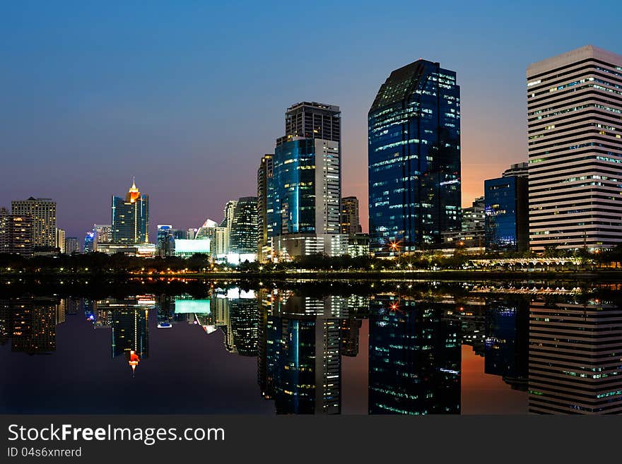 Building with Reflection in Bangkok, Thailand