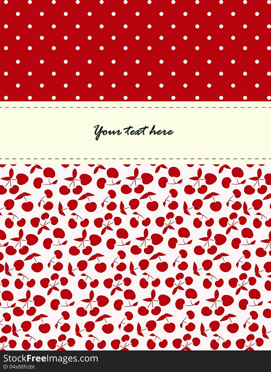 Card With Cherries Pattern