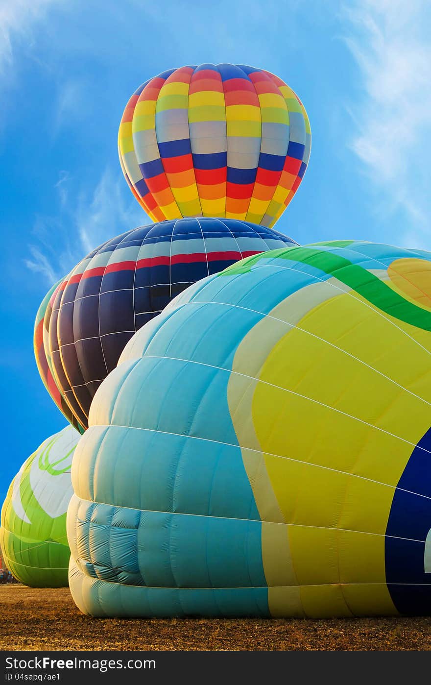 Four colorful hot air balloon. Four colorful hot air balloon