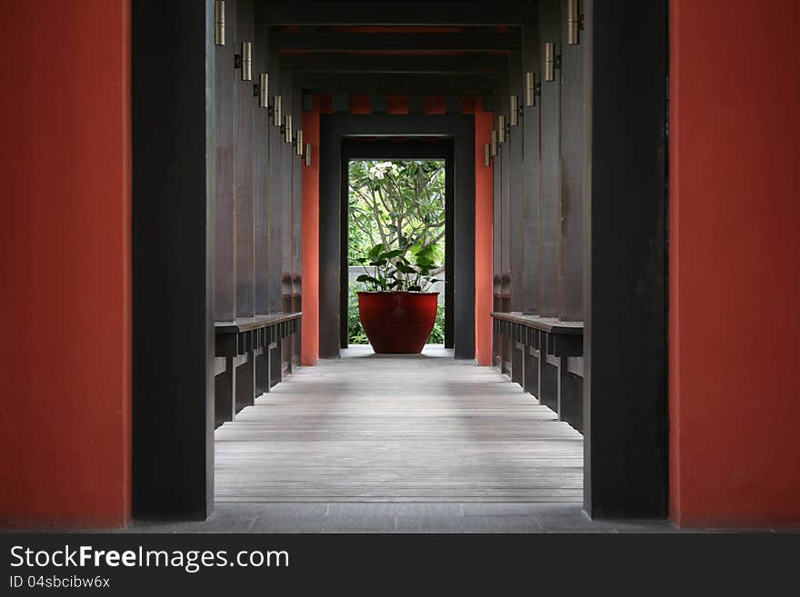 Beautiful Corridor To The Garden