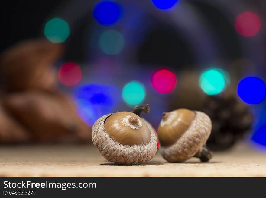 Acorn with bokeh