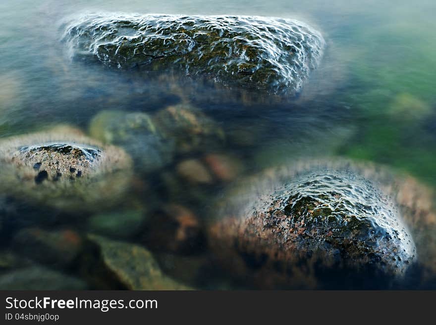 Stones in water