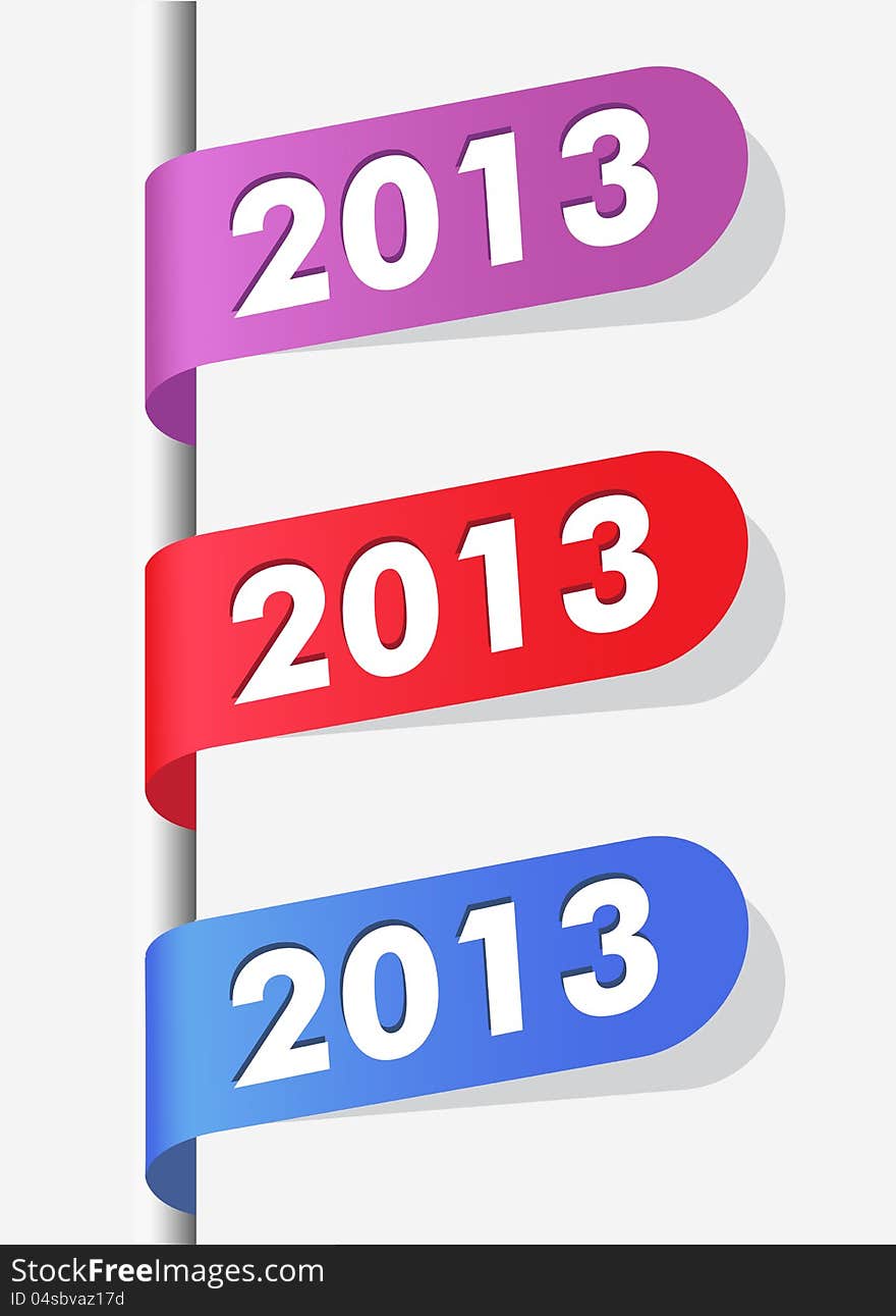 Vector Illustration. 2013 New Year Labels for your design.