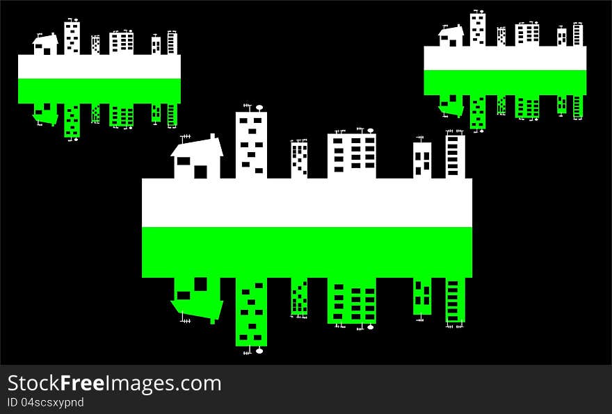 Background illustration reflected city and city. Background illustration reflected city and city